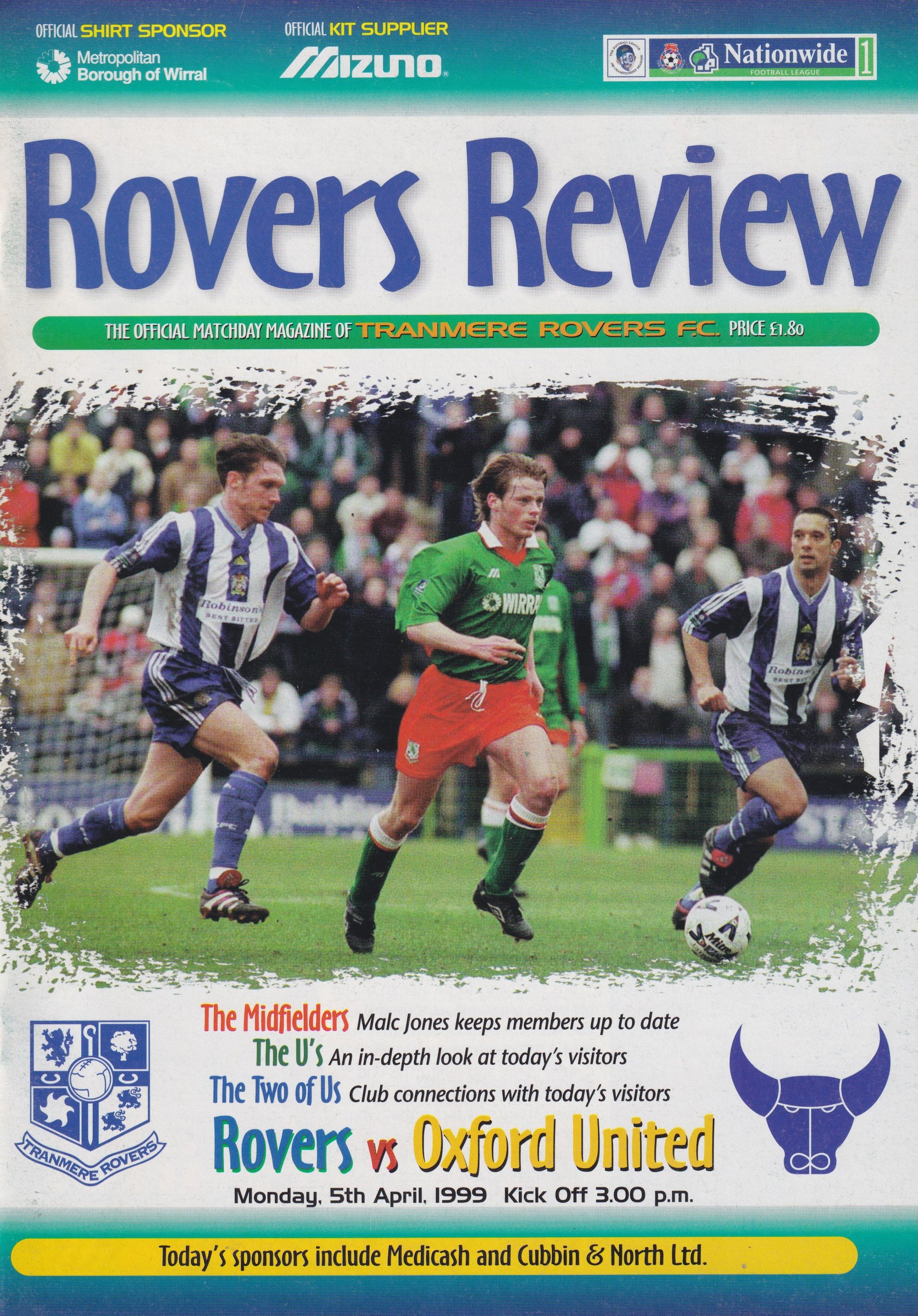 Tranmere Rovers v Oxford United match programme